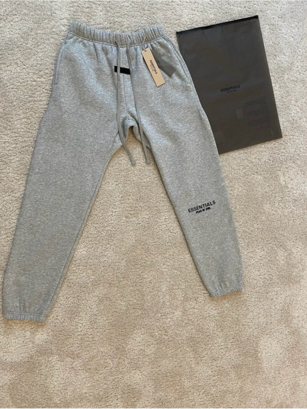 ESSENTIALS Dark Grey Logo Jogger Sweatpants with dust bag